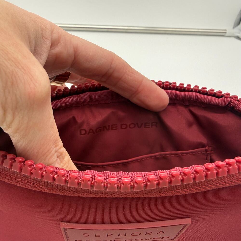 Sephora x Dagne Dover Neoprene Crossbody Belt Bag Red Burgundy - Picture 8 of 10
